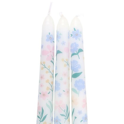 S/3 Blooming Floral taper candles