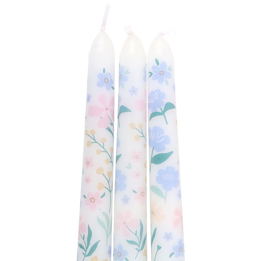 S/3 Blooming Floral taper candles
