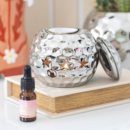 Silver Disco Ball oil burner