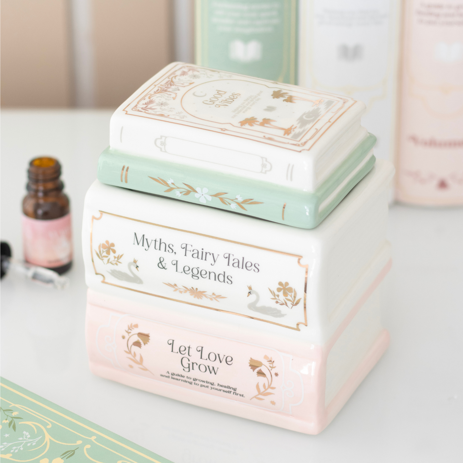 Book Stack oil burner and wax warmer