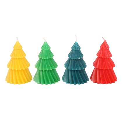 S/4 Colourful Christmas Tree Candles