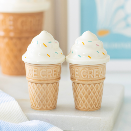 S/2 Ice Cream Ceramic salt & pepper set