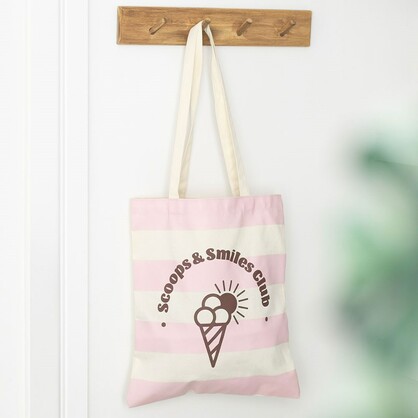 Pink Scoops & Smiles tote bag