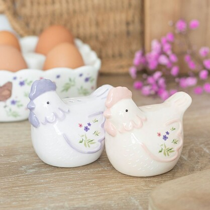 S/2 Hen salt and pepper shakers