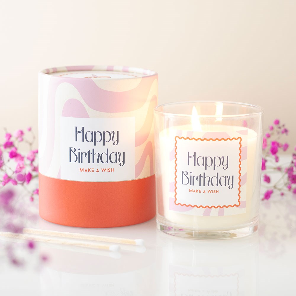 Happy Birthday Vanilla Cake candle