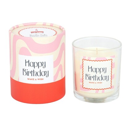 Happy Birthday Vanilla Cake candle