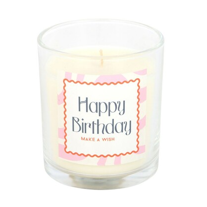Happy Birthday Vanilla Cake candle