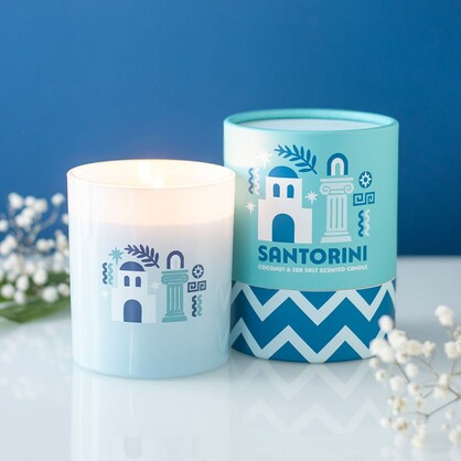 Santorini Coconut & Sea Salt  glass candle
