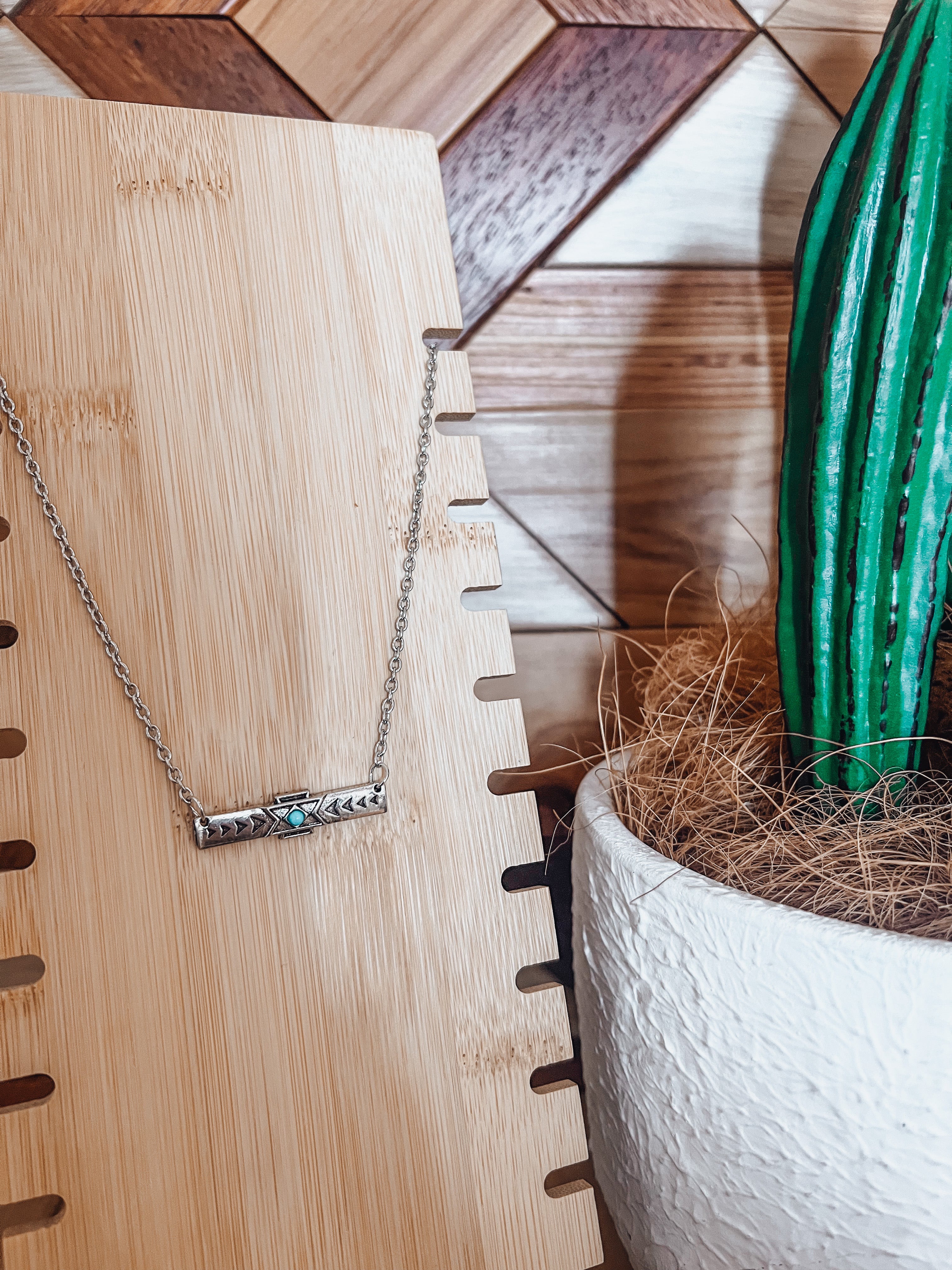 Aztec Gem Bar Necklace