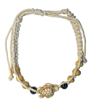 BR7017   NATURAL TURTLE ADJUSTABLE BRACELET