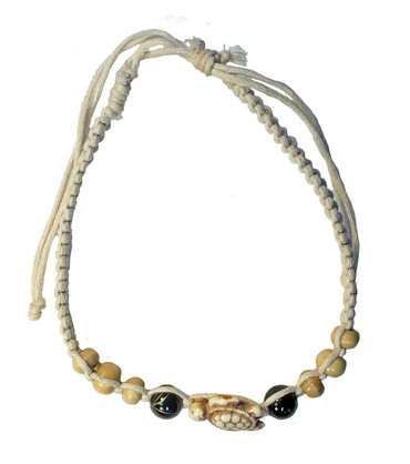 ANP7024   NATURAL TURTLE ADJUSTABLE ANKLET