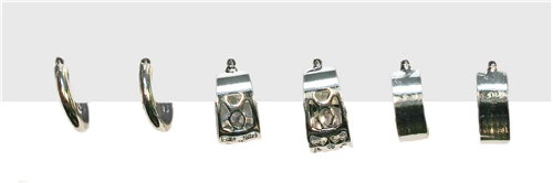 E1728 SET OF 3 RHODIUM HOOP EARRINGS