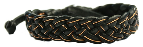 BR4758  LEATHER BRACELET W COPPER WIRE