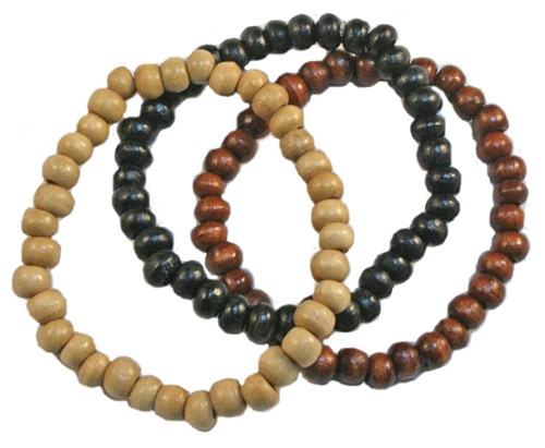 BR6255 BROWN/ NATURAL/ BLACK SET OF 3 BRACELETS