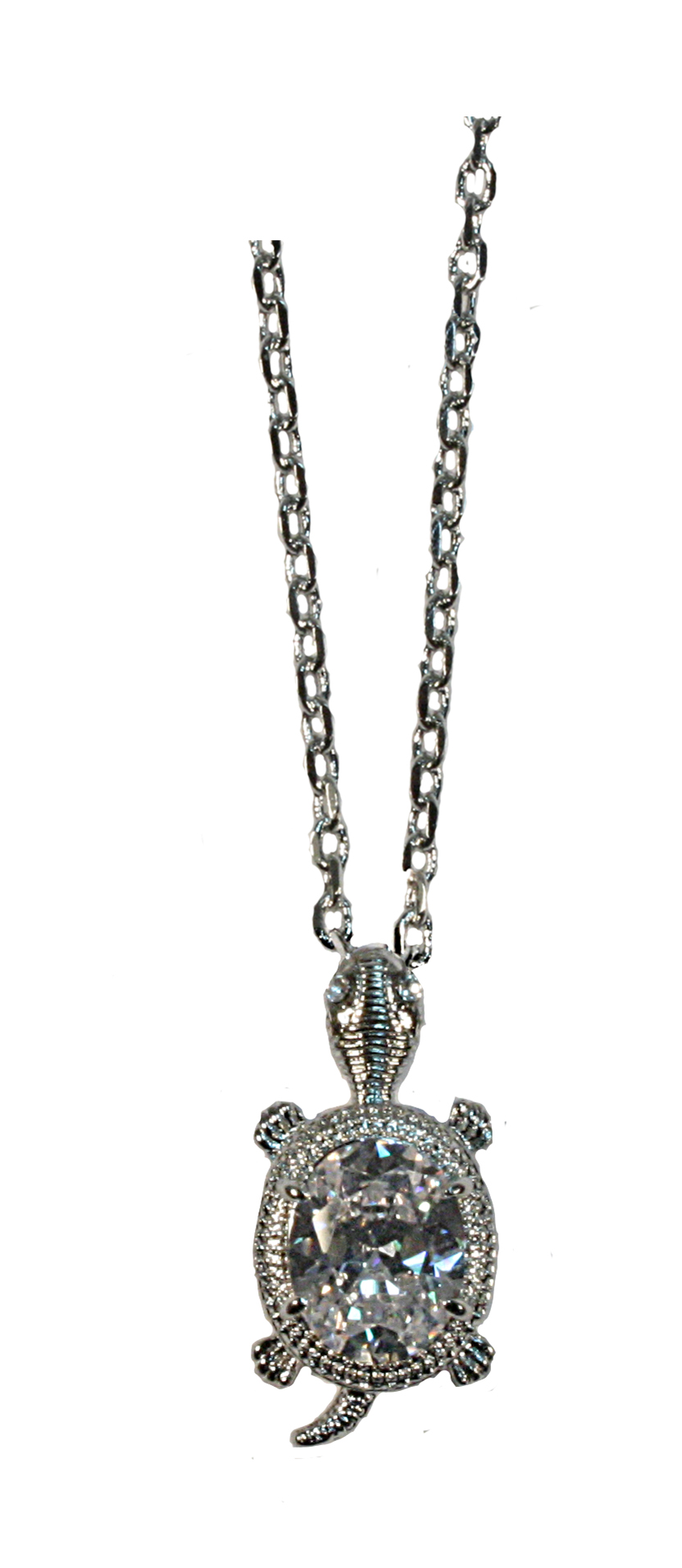 P6735  TURTLE PENDANT W/ CLEAR CRYSTAL