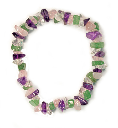 BR4038  CHIP BRACELET - MULTI Semi-Precious-Stones