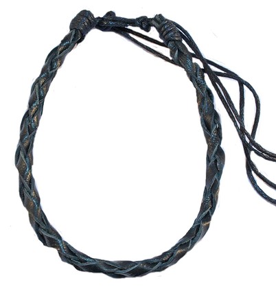 ANP6384 BLACK LEATHER ANKLET