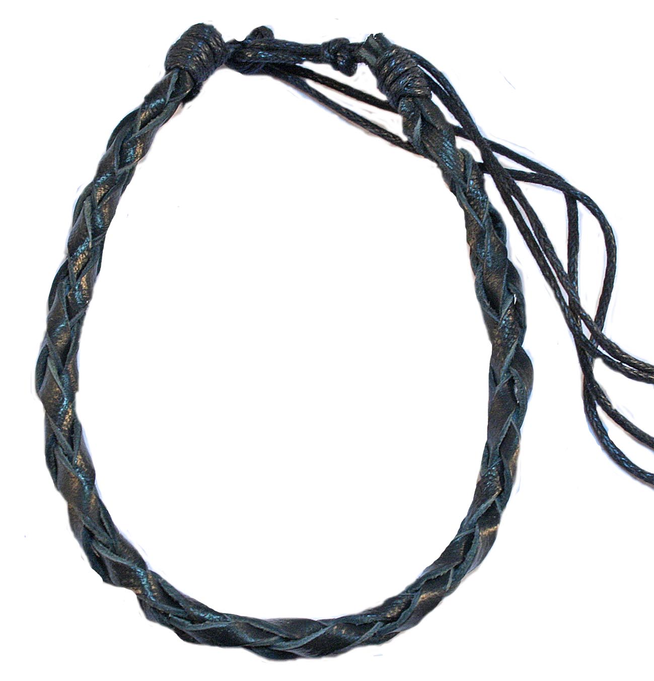 ANP6384 BLACK LEATHER ANKLET