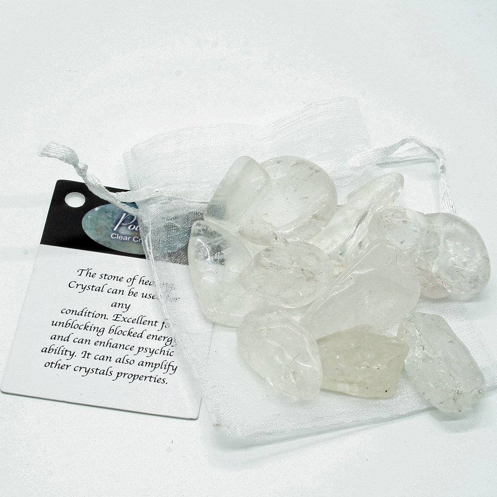 GB063 CLEAR CRYSTAL GIFT BAG - approx 80 grams