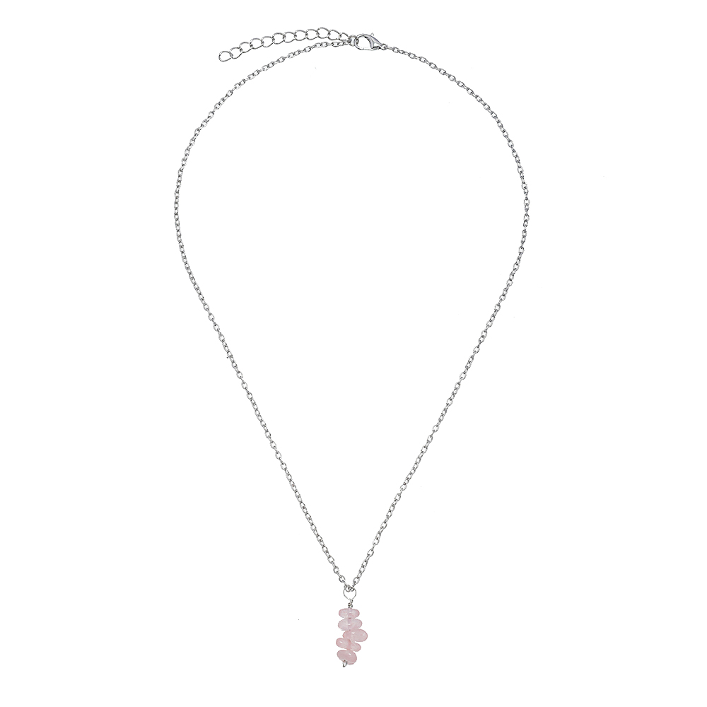 P7756 ROSE QUARTZ CHIP PENDANT