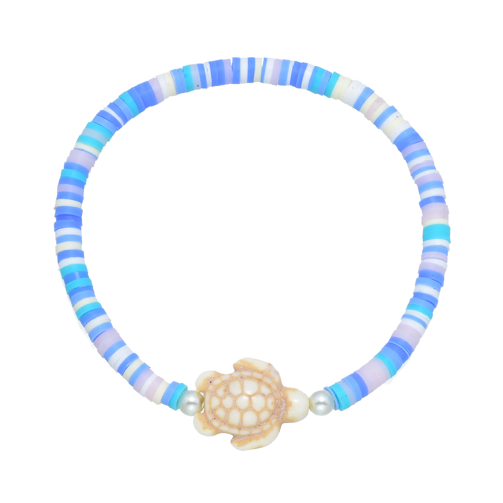 BR7935 LIGHT BLUE HEISHI TURTLE BRACELET