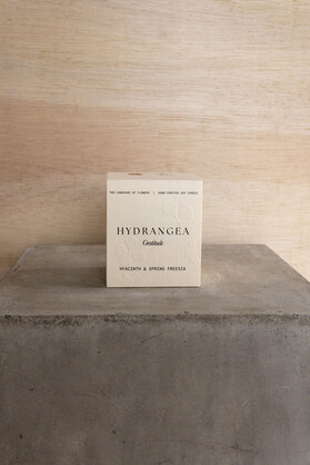 Hydrangea Large Candle | Hyacinth & Spring Freesia | Language of Flowers