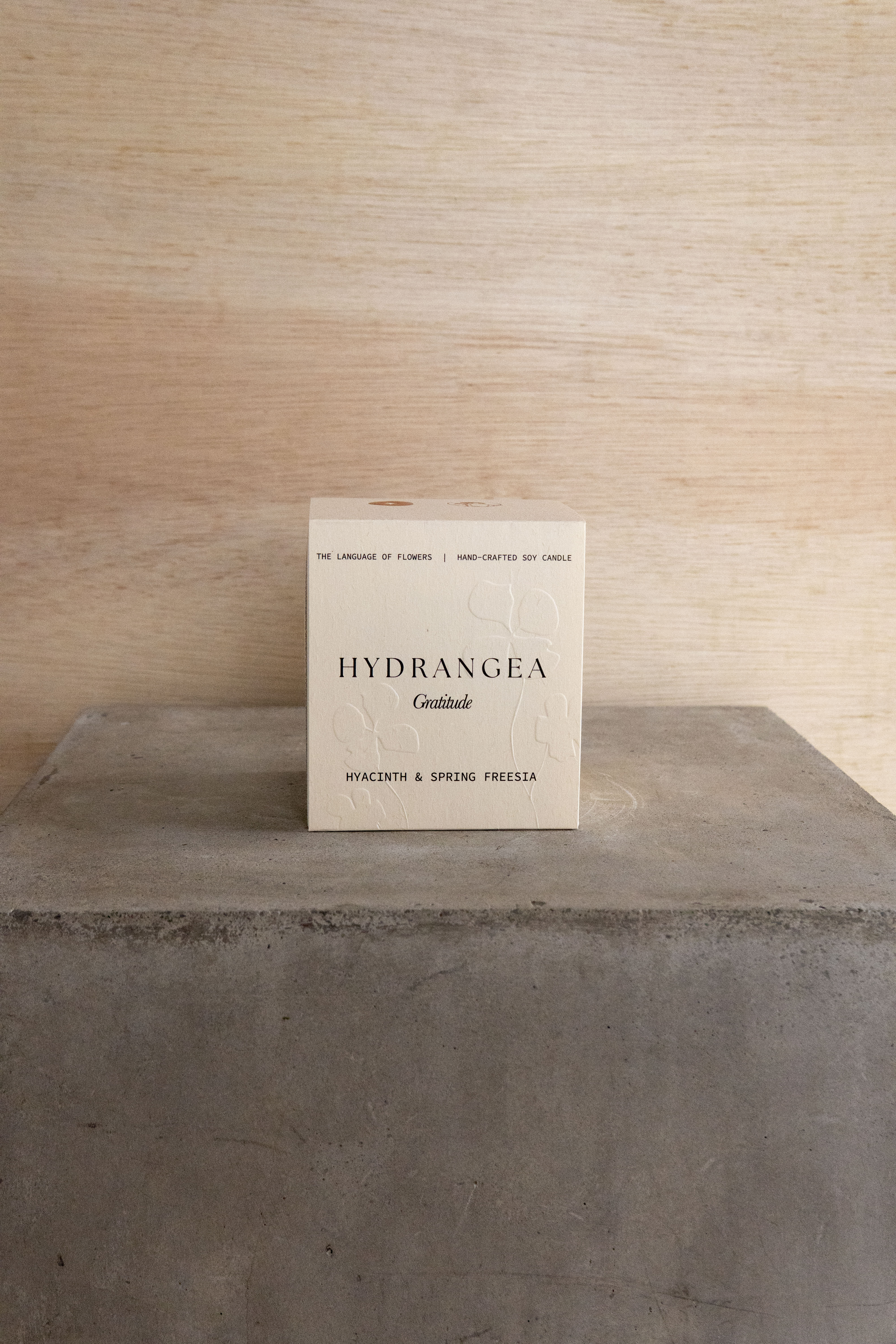 Hydrangea Large Candle | Hyacinth & Spring Freesia | Language of Flowers