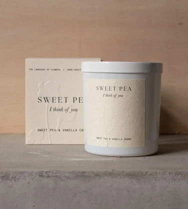 Sweet Pea Large Candle | Sweet Pea & Vanilla Creme | Language of Flowers