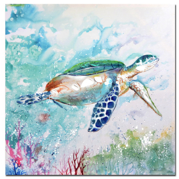 50*50*2.5cm Sea Turtle Hand Painting Picture