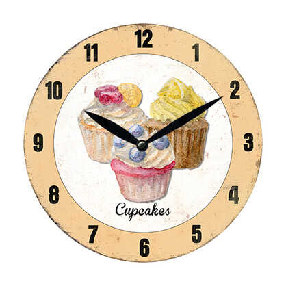 28.8cm MDF Cupcakes Wall Clock