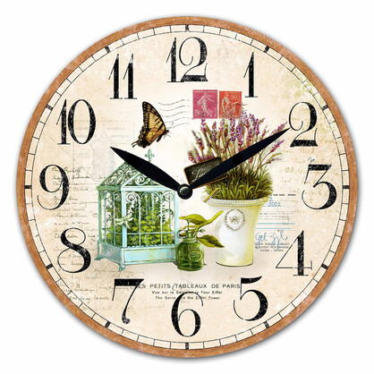 28.8cm MDF Plants Wall Clock