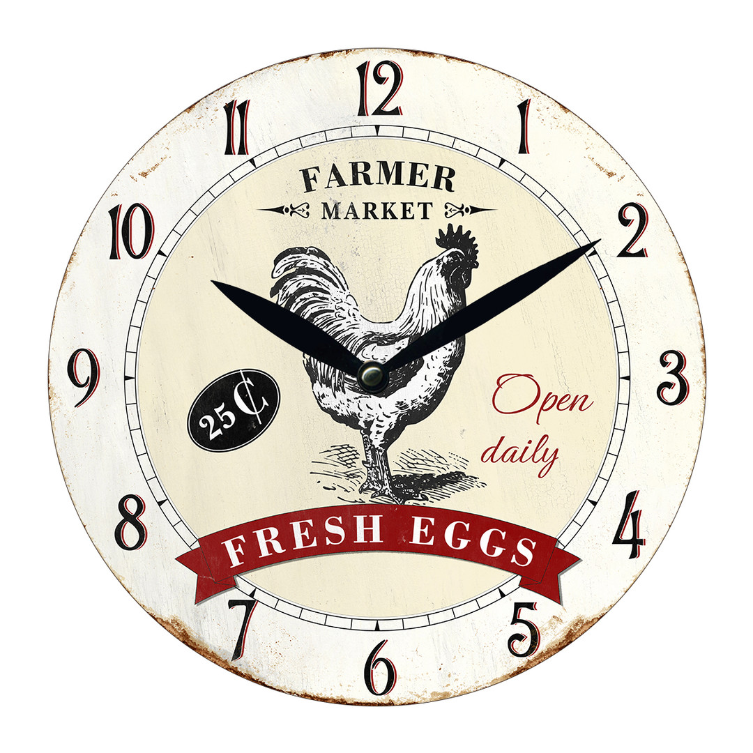 28.8cm MDF Chicken Wall Clock