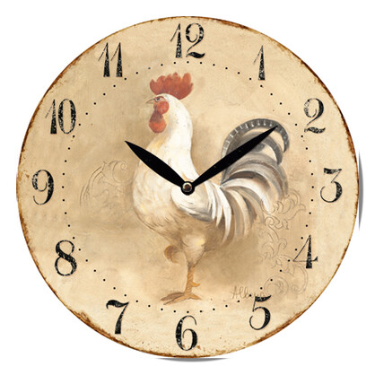 28.8cm MDF Rooster Wall Clock with Arabic numbers