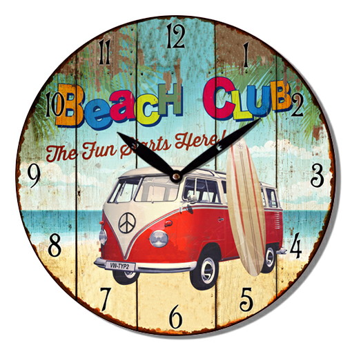28.8cm MDF Beach Club Wall Clock