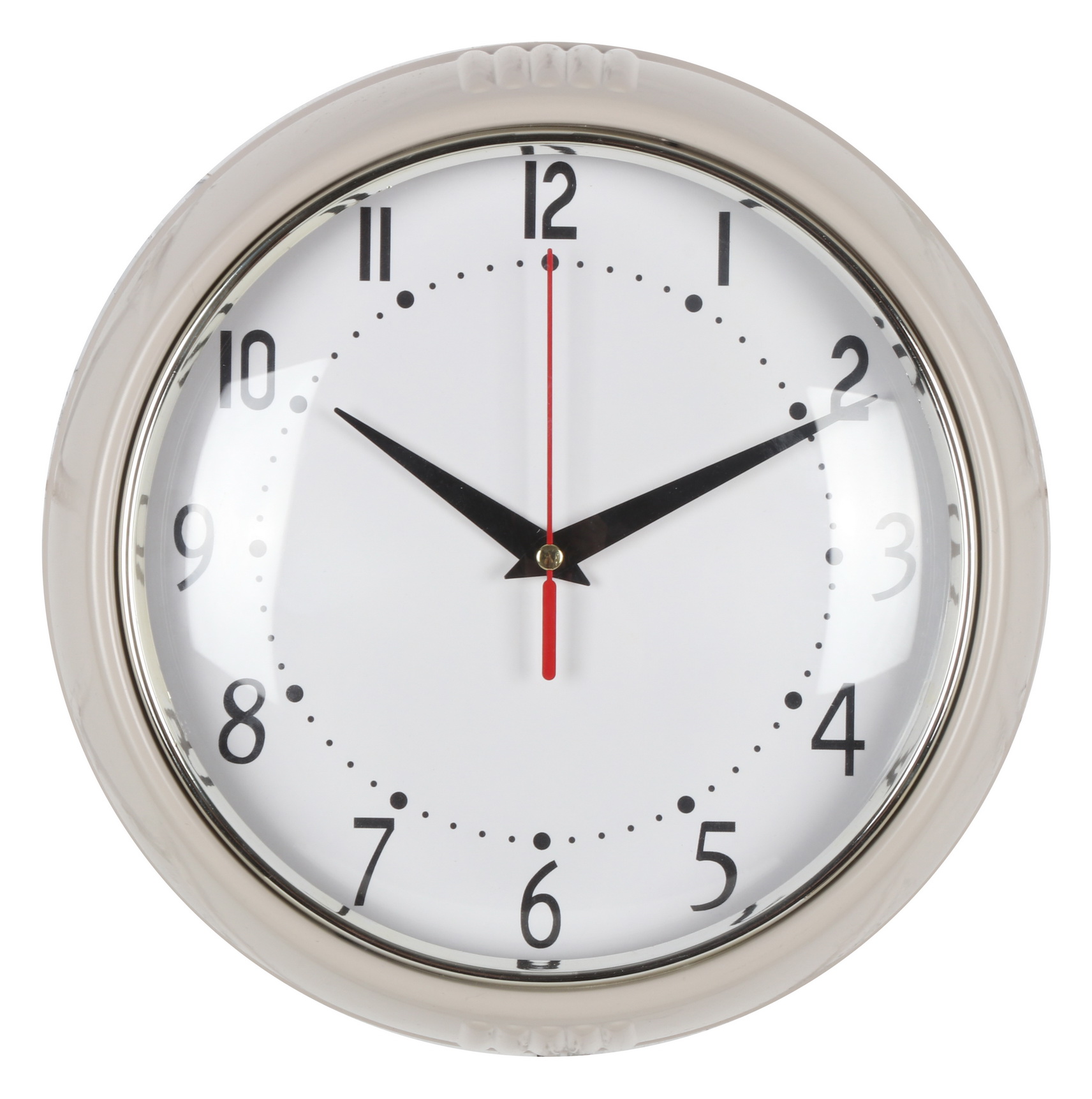 Beige Plastic Wall Clock 24*24*6.5cm
