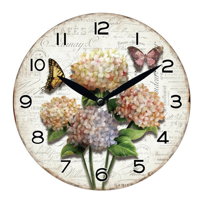 28.8cm MDF Hydrangea Wall Clock
