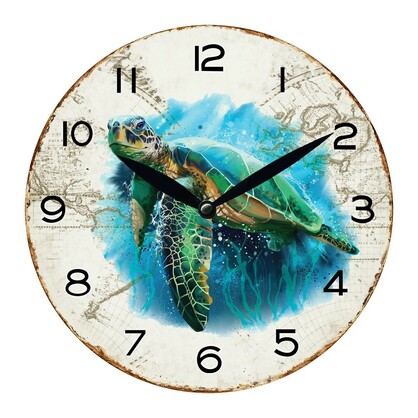 28.8cm MDF Turtle Wall Clock