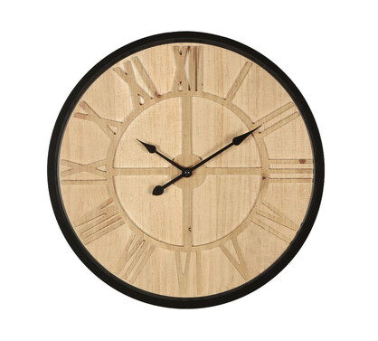 40*40*4.5cm Metal Wall Clock with Nature colour Timber face
