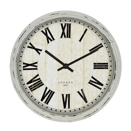 60*60*6cm Metal Antique White Wall Clock