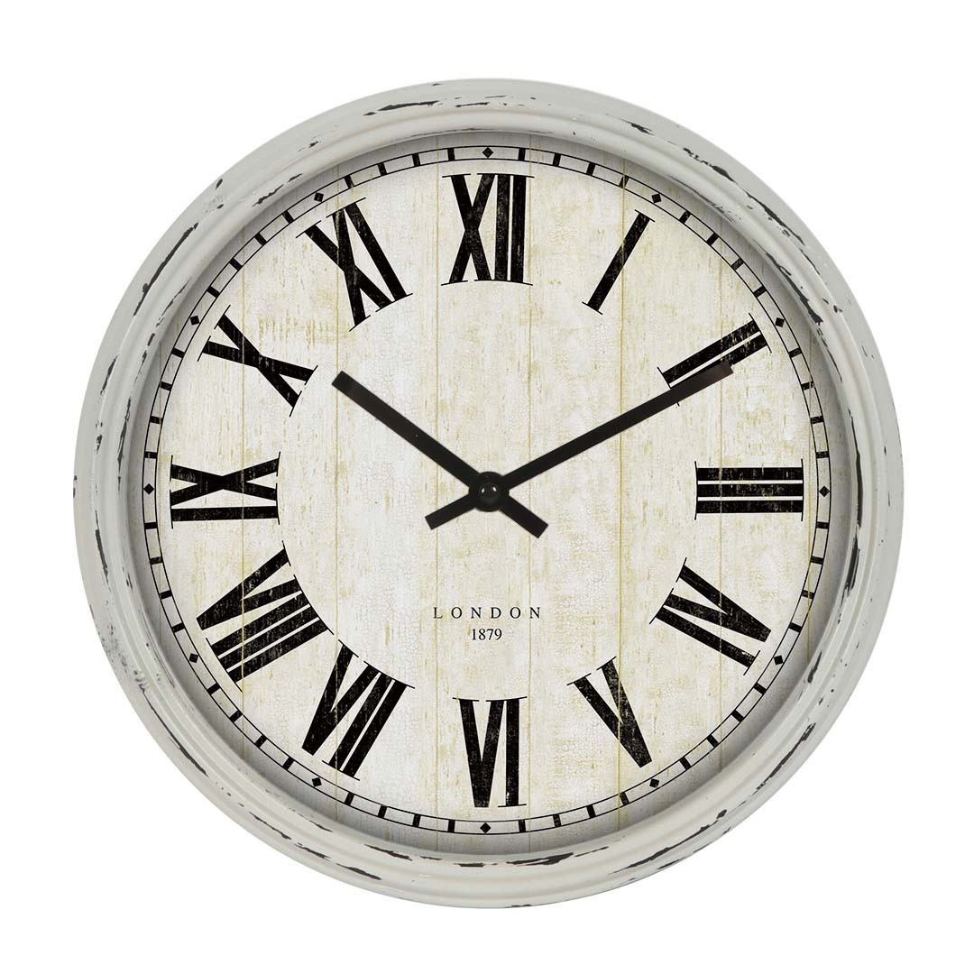60*60*6cm Metal Antique White Wall Clock