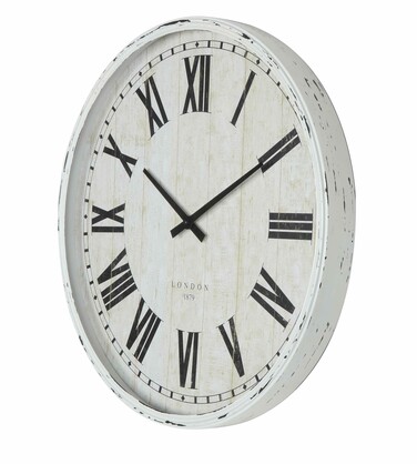 60*60*6cm Metal Antique White Wall Clock