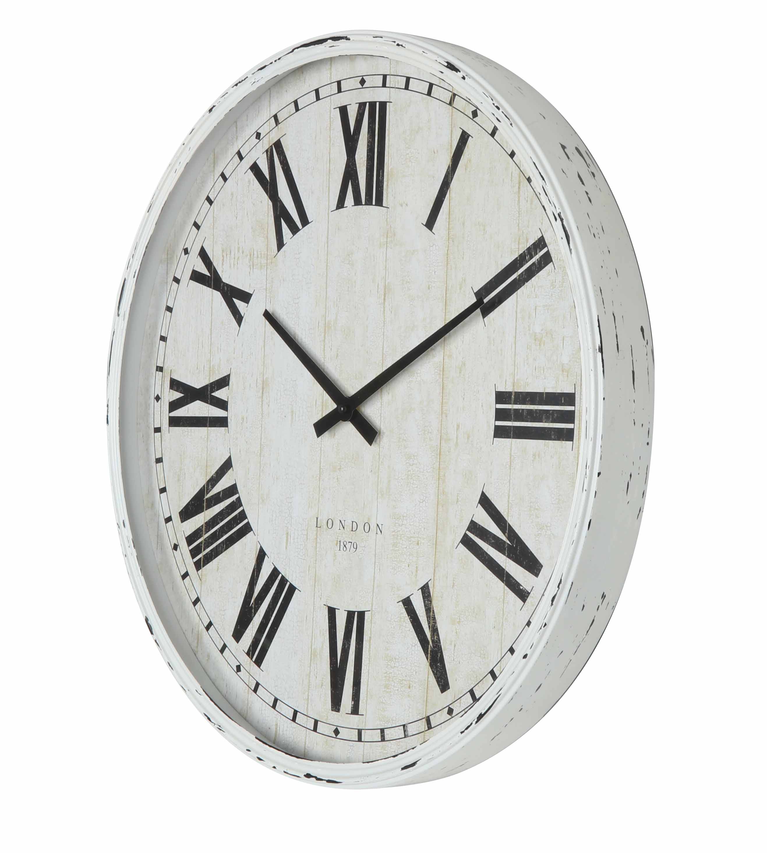 60*60*6cm Metal Antique White Wall Clock
