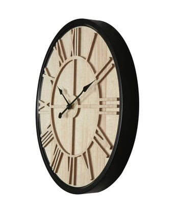40*40*4.5cm Metal Wall Clock with Nature colour Timber face