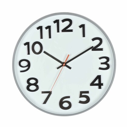 30.5cm Plastic Grey Wall Clock