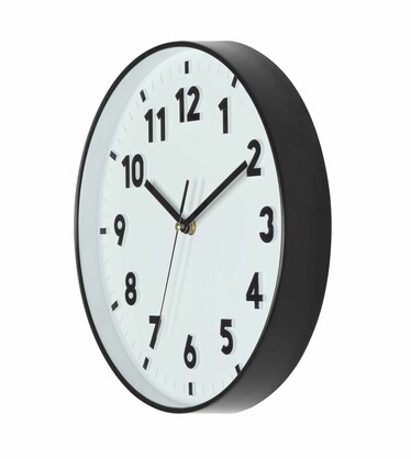 30.5cm Plastic Black Wall Clock