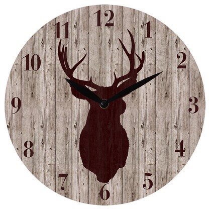28.8cm MDF Deer Wall Clock