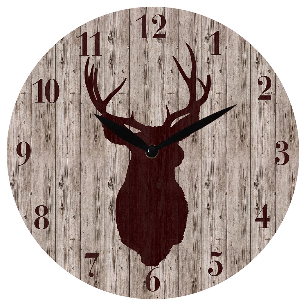 28.8cm MDF Deer Wall Clock