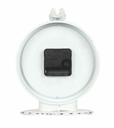 16.5*22*8cm Metal Antique White Table Clock