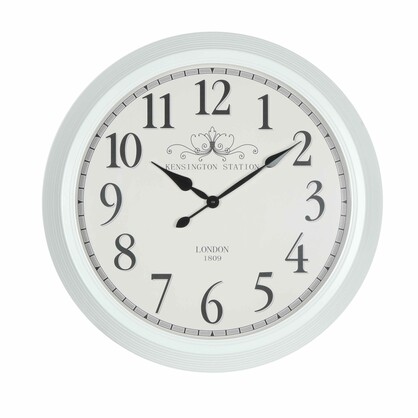 60*60*7.5cm Metal White Kensington Station Wall Clock