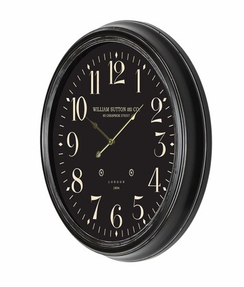 62.5*62.5*6.5cm Metal Black Kensington Station Wall Clock